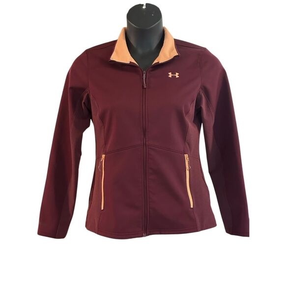 Under Armour Women's Burgundy Fitted Coldgear Infrared Shield Jacket Medium - Picture 1 of 7